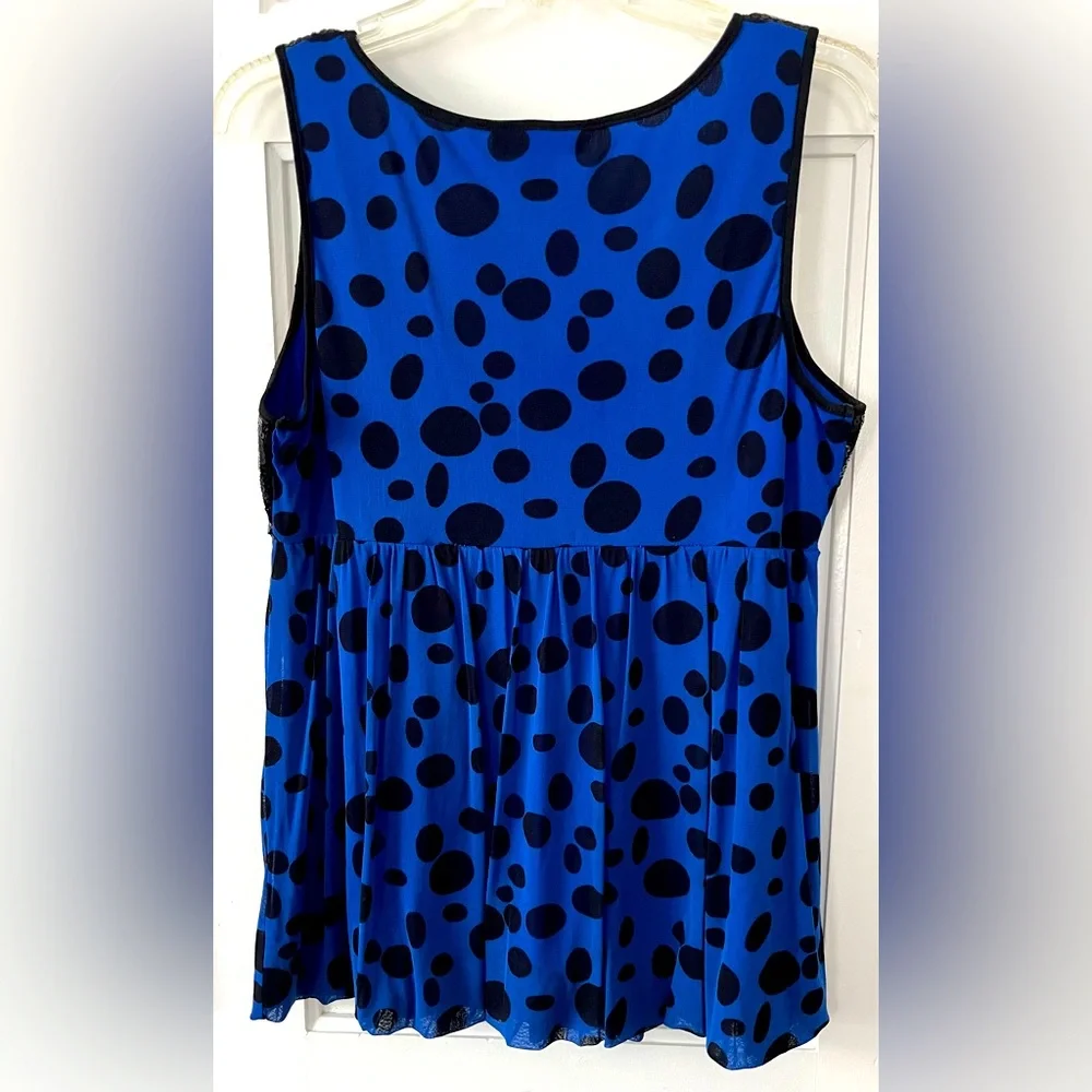 NWOT ALFANI Women's Sleeveless Sequins and Royal Blue and Black Blouse. Size:XL. - Picture 2 of 8